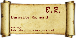 Barasits Rajmund névjegykártya